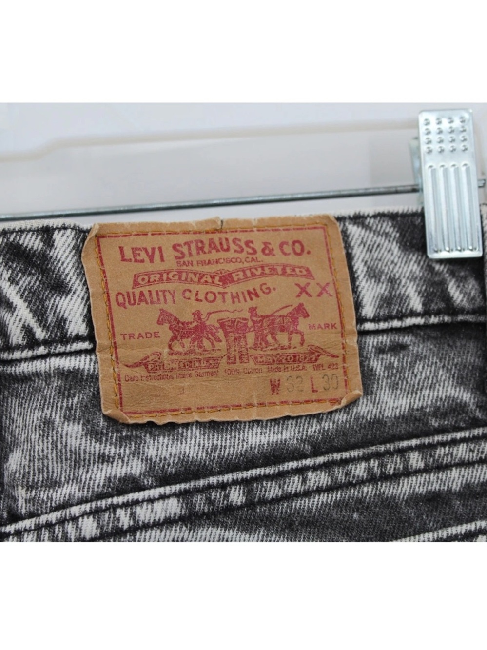 Men's Acid-Wash Grey 505 Vintage 80’s Levi Jeans - Picture 3 of 7